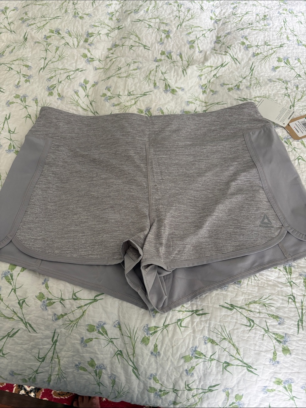 Reebok Light Gray Women's Layered Athletic Shorts